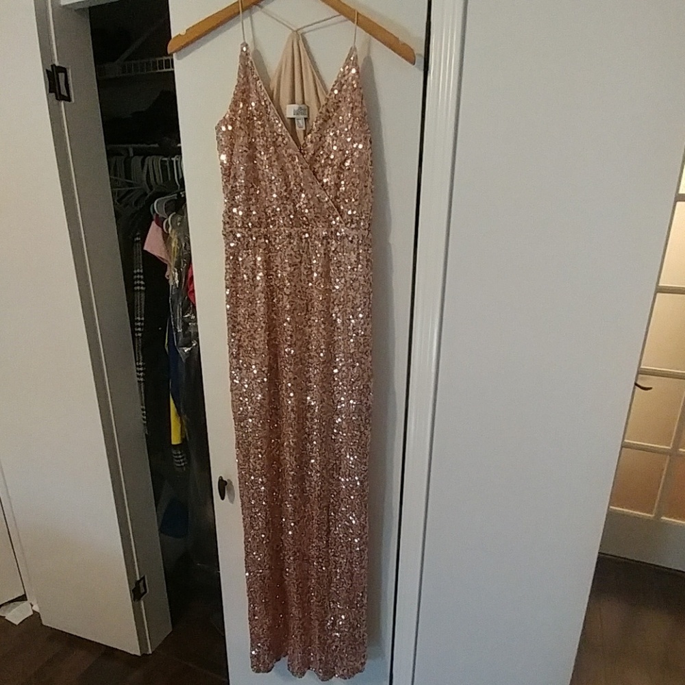 Rose gold sequence dress